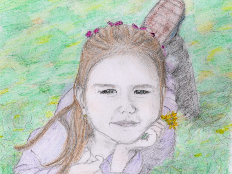 GODFREY Essential Oils From Plant to Bottle - Chapter 5 image 5.3. - CHILD IN GRASS Authors drawing October 2020 AAA -3